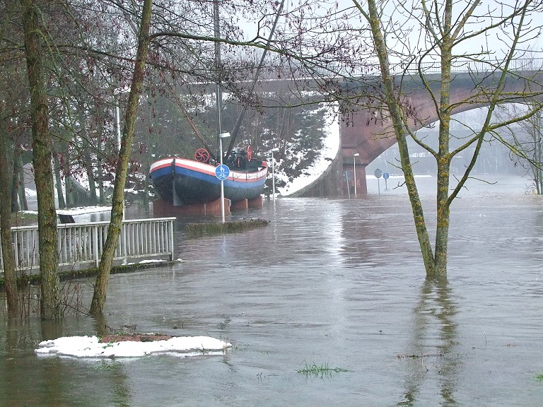 Hochwassergefahr am 9. Januar 2011 in Lohr a. Main